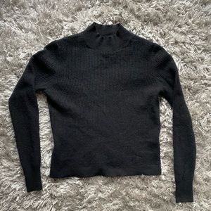 Black Mock Neck Banana Republic Italian Merino Blend Wool Sweater (S)